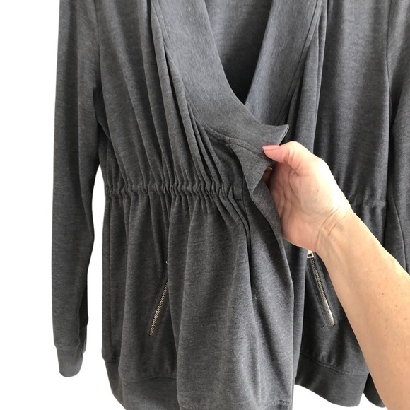 All Saints Gina Gray Draped Jacket Cardigan Size 6 - Picture 5 of 13
